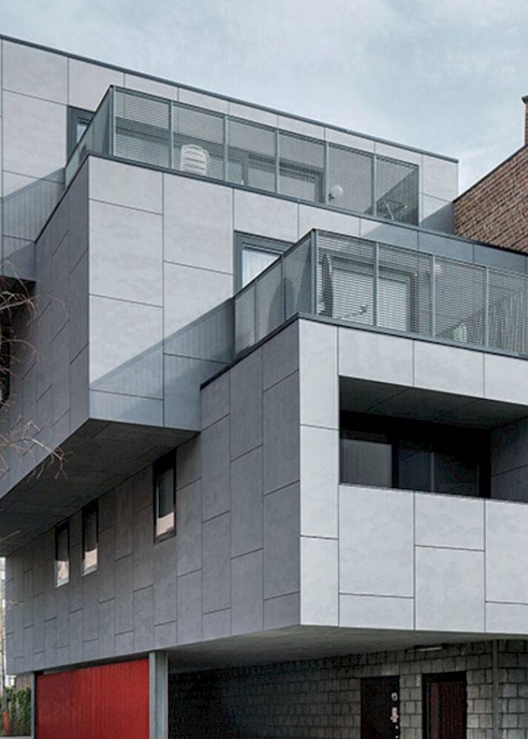 Gebouw met speciale architectuur in equitone gevelpanelen